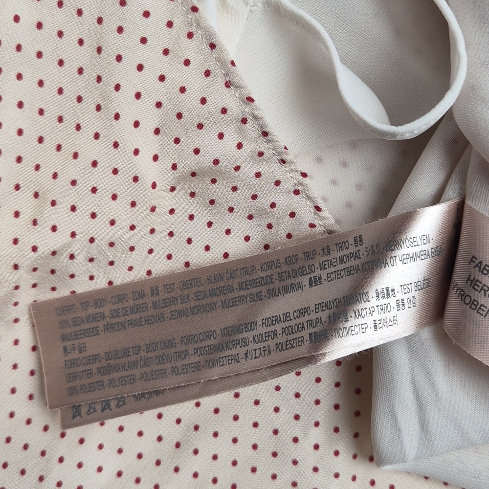 Massimo Dutti 100% mulberry silk Polka Dot & Lace Trim Camisole - Picture 12 of 12